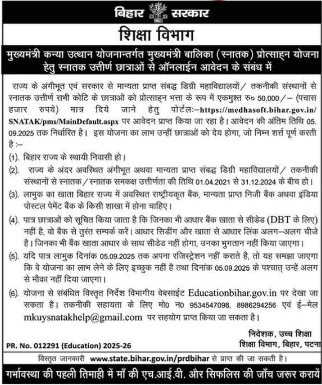 Graduate Protsahan Yojana 2025
