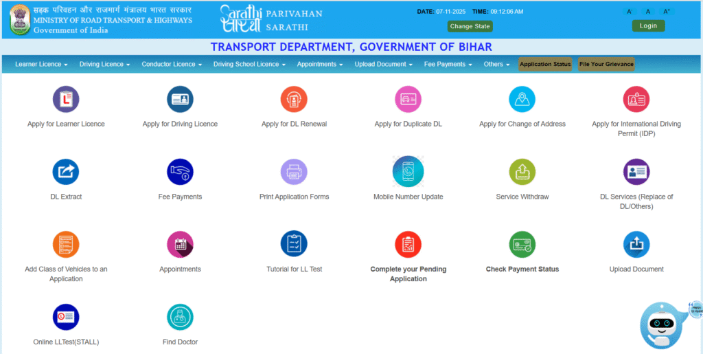 Bihar Driving Licence 2025