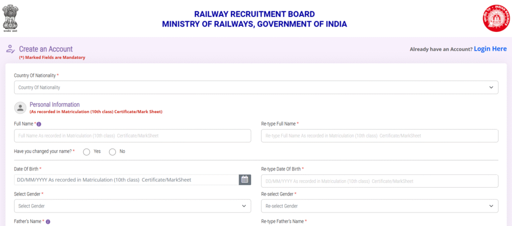 RRB NTPC Inter Level Vacancy