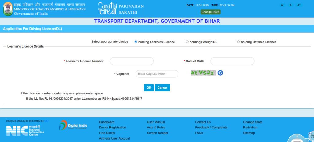 Driving License Apply Online 2026