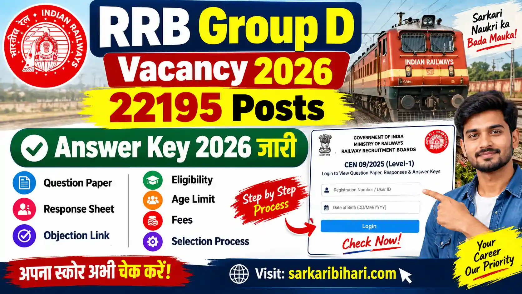 RRB Group D Vacancy 2026 rrb group d railway answer key RRB GROUP D Answer Key 2026