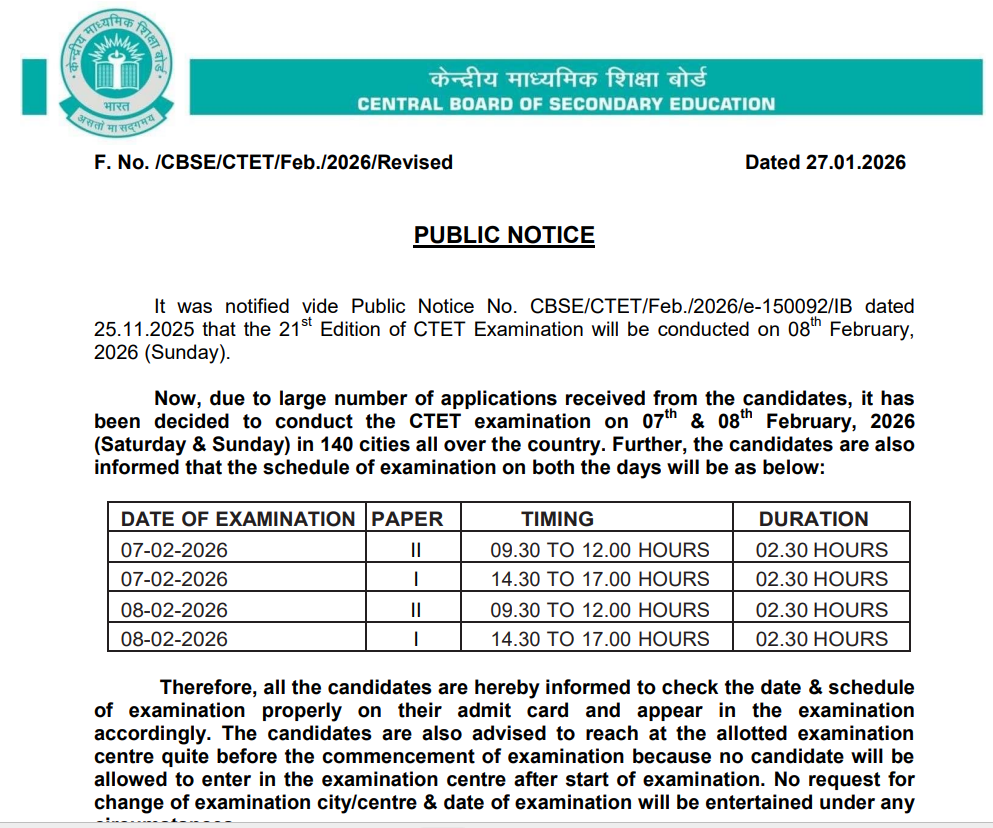 CTET Feb Admit Card 2026