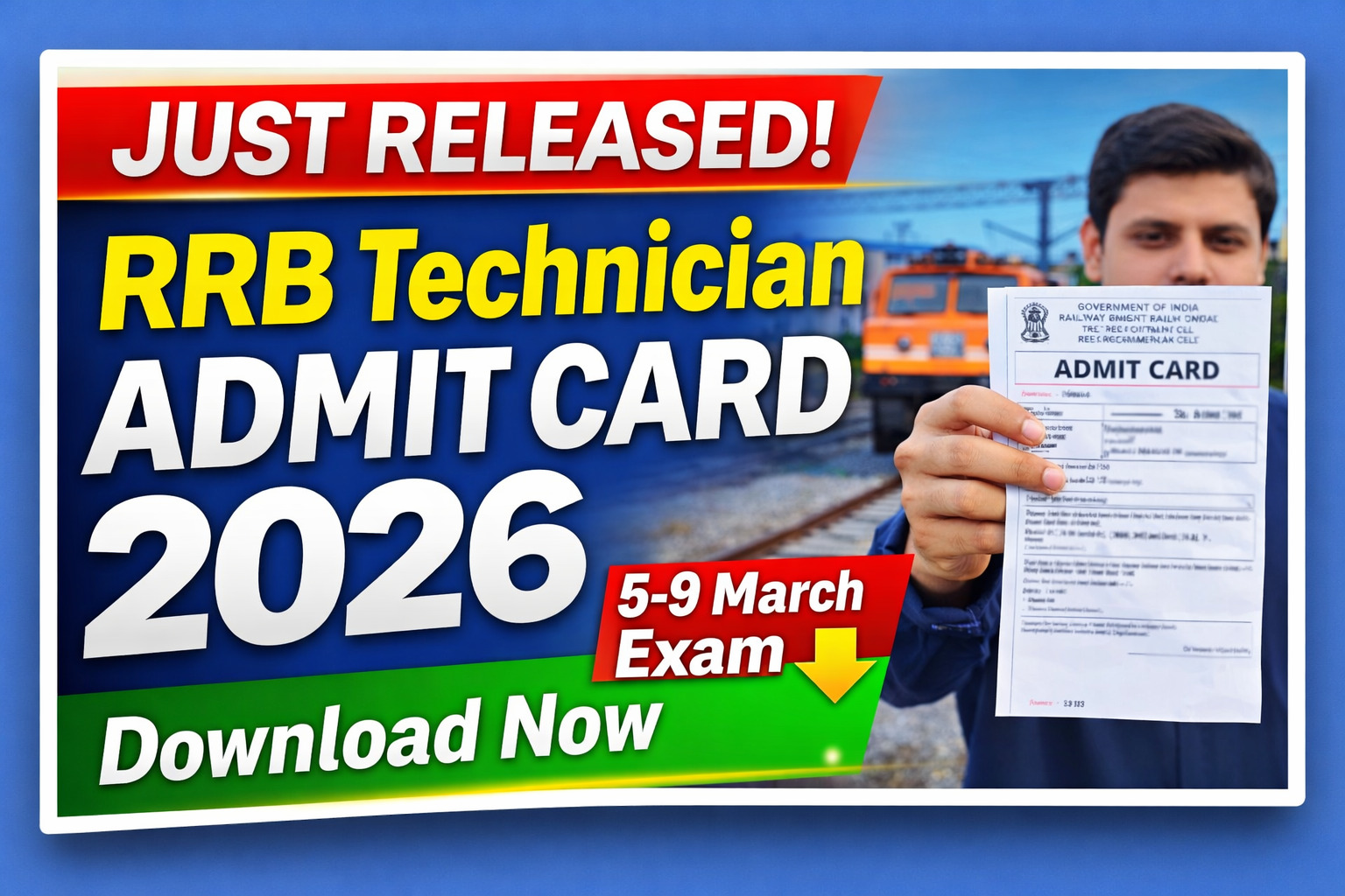 RRB Technician Admit Card 2026