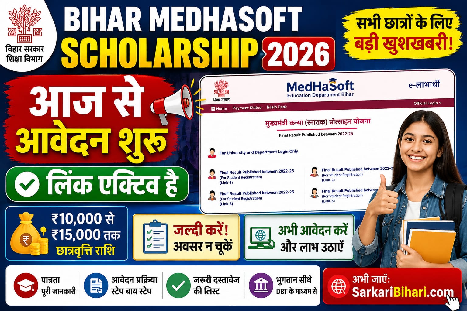 Bihar Medhasoft Scholarship 2026