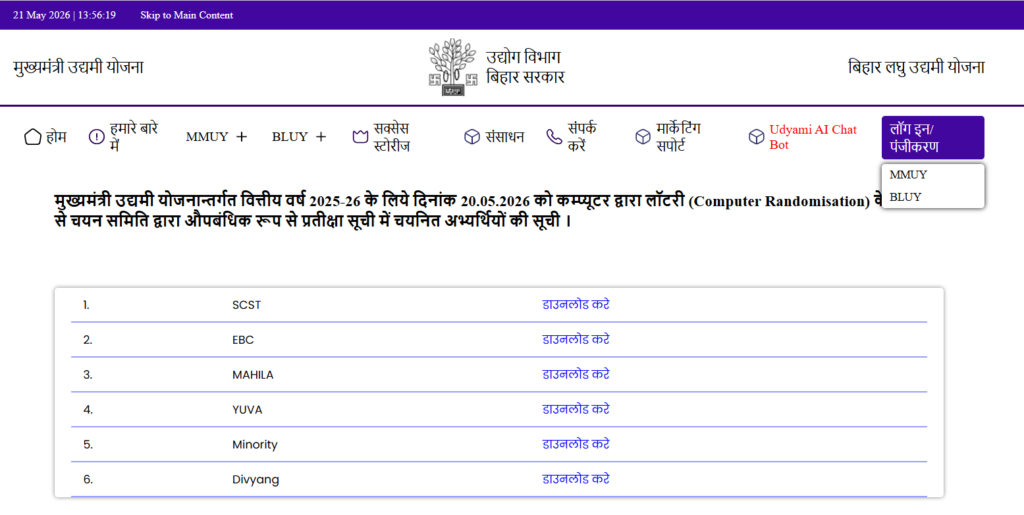 Mukhyamantri Udyami Yojana 2026