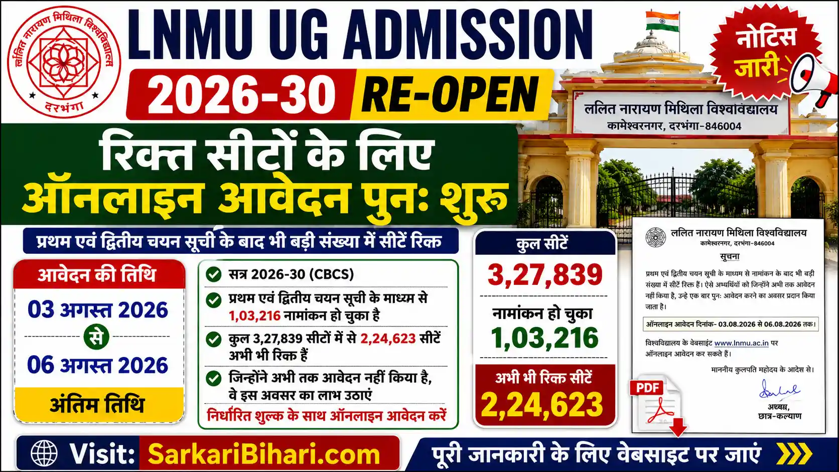 LNMU UG Admission 2026-30 Re-Open LNMU UG Admission Session 2026-30 LNMU Graduation Admission 2026 UG Admission Session 2026-30 LNMU UG Admission Session 2026-30 Apply Online
