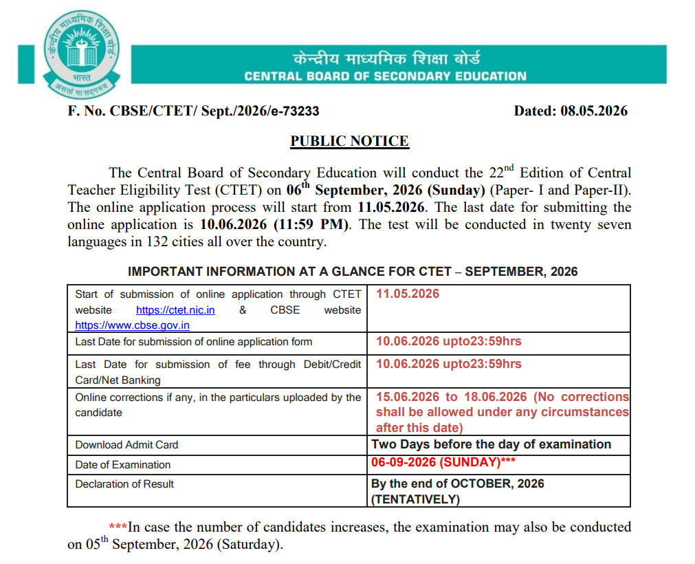 CTET September 2026