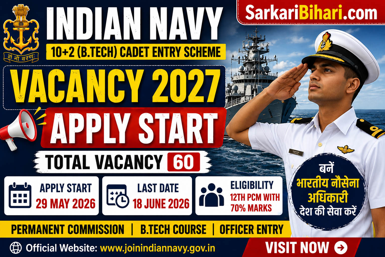 Indian Navy Vacancy 2027