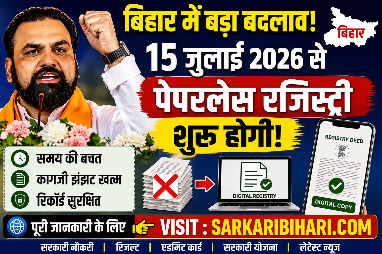 Bihar Paperless Registry 2026 Bihar Registry New Rules 2026 Bihar Property Registration Paperless Registry Bihar
