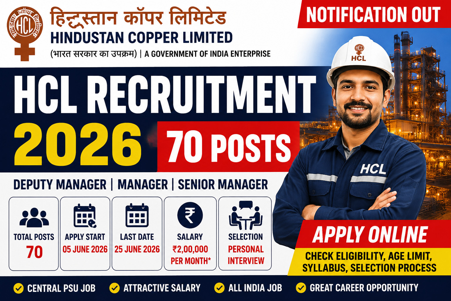 Hindustan Copper Limited Recruitment 2026