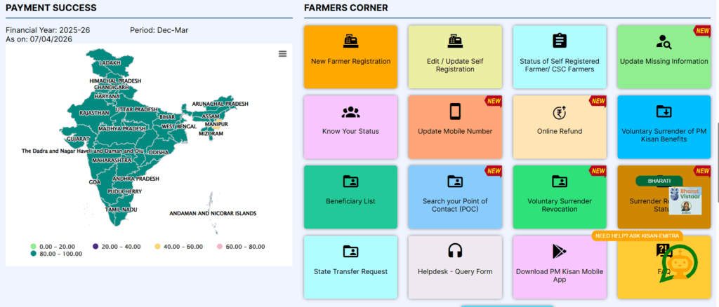 PM Kisan 23rd Installment 2026
PM Kisan Status Check 2026
PM Kisan Beneficiary List 2026
PM Kisan e-KYC Online