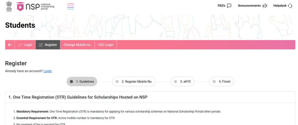 NSP Scholarship 2026
NSP Scholarship Online Apply
NSP OTR Registration
National Scholarship Portal