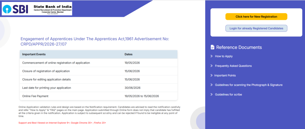 SBI Apprentice Recruitment 2026