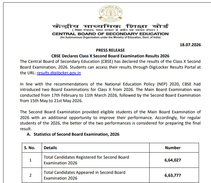 CBSE Class 10 Result 2026 Second Board
CBSE Class 10 Second Board Result 2026
CBSE Class 10 Result 2026
CBSE Second Board Result 2026