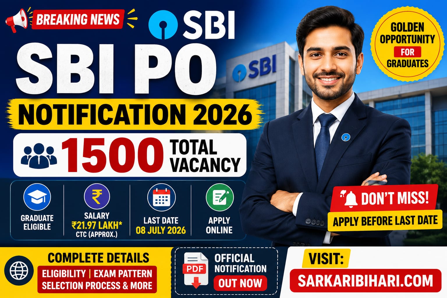 SBI PO Notification 2026 SBI PO 2026 SBI PO Vacancy 2026 SBI PO Apply Online