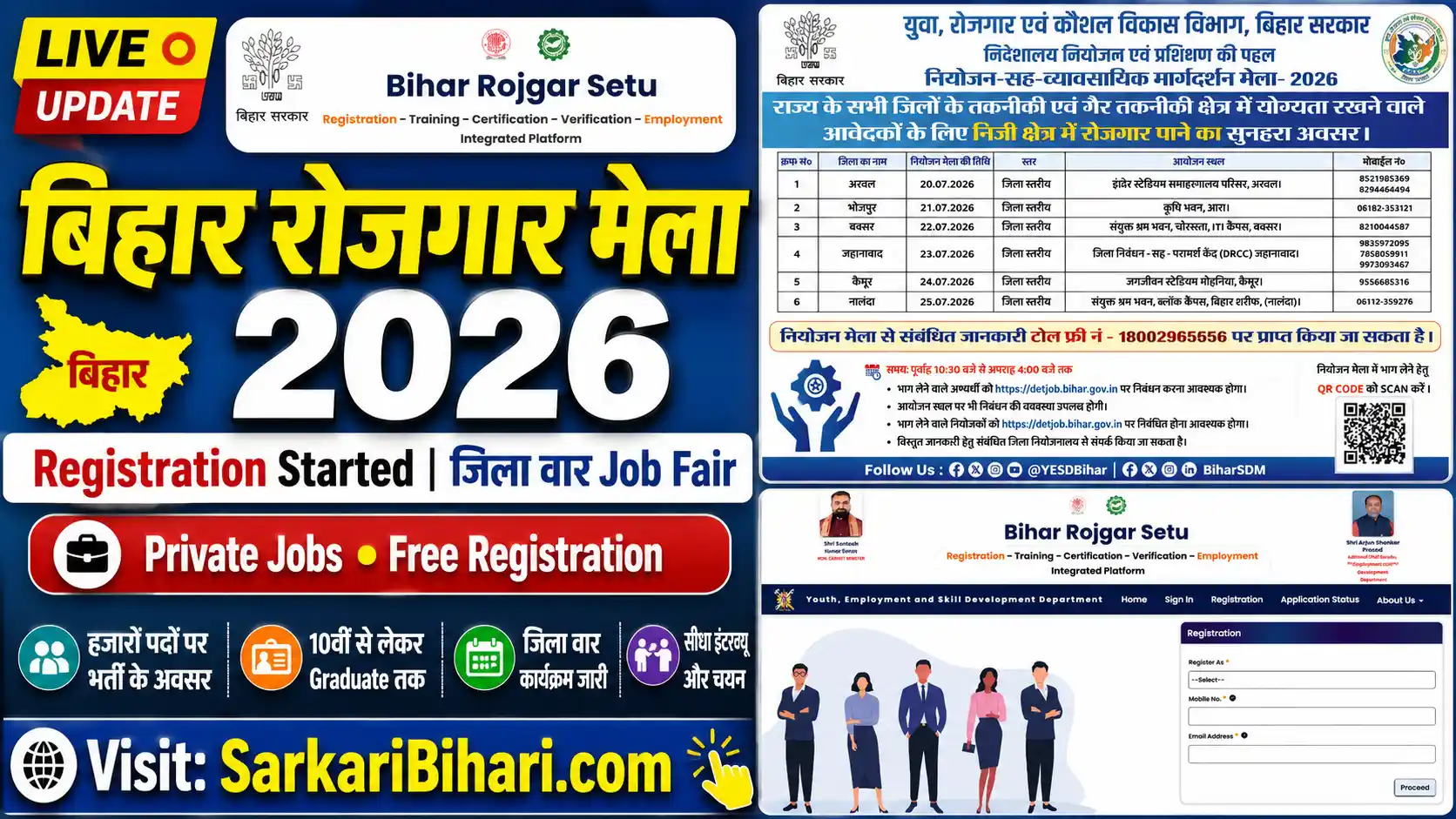 Bihar Rojgar Mela 2026 Bihar Rojgar Setu Registration Bihar Job Fair 2026 Bihar Rojgar Setu Portal