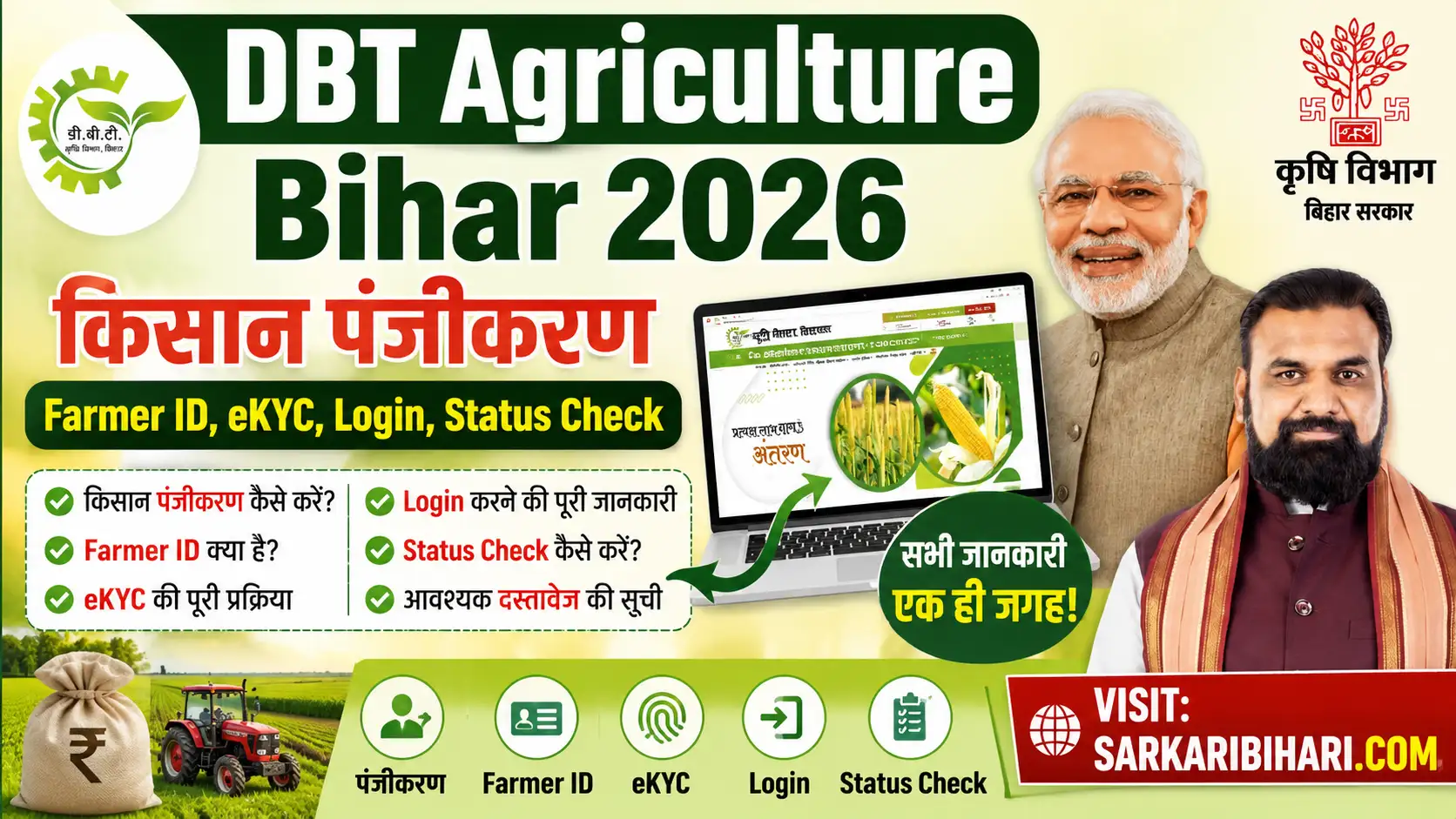 DBT Agriculture Bihar Farmer Registration 2026 DBT Agriculture Bihar Bihar Farmer ID Farmer Registration Bihar