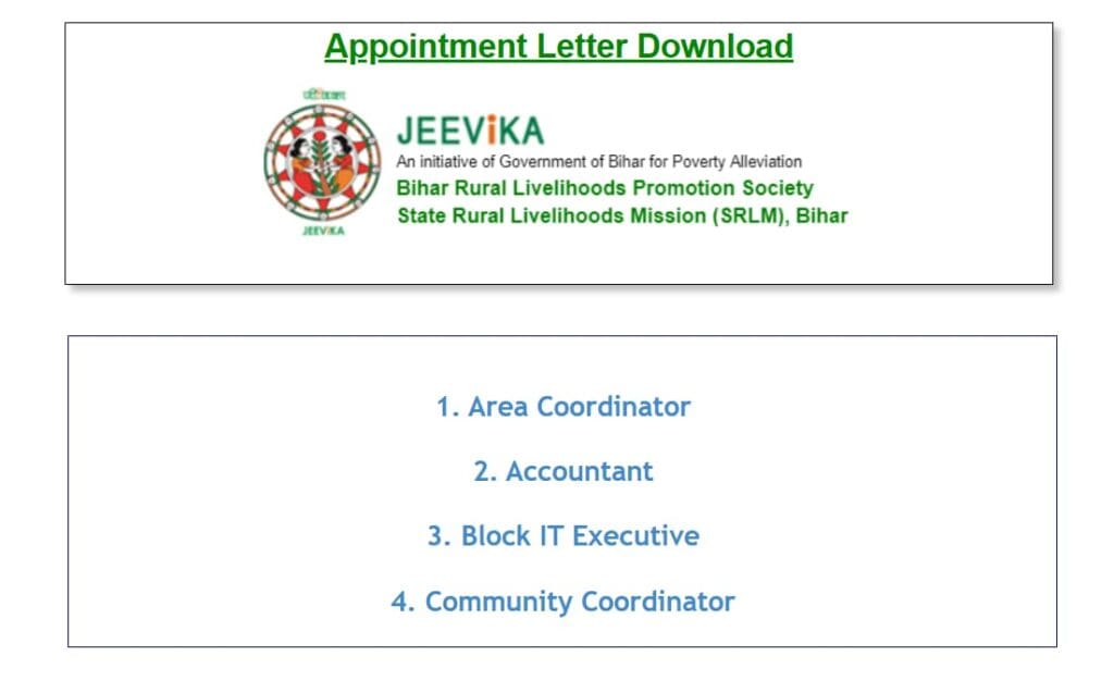 Bihar Jeevika Appointment Letter Download
BRLPS Appointment Letter
Bihar Jeevika Joining Letter
Bihar Jeevika Download Letter