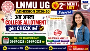 LNMU UG 2nd Merit List 2026 LNMU Merit List 2026 PDF LNMU UG Admission Merit List LNMU College Allotment 2026