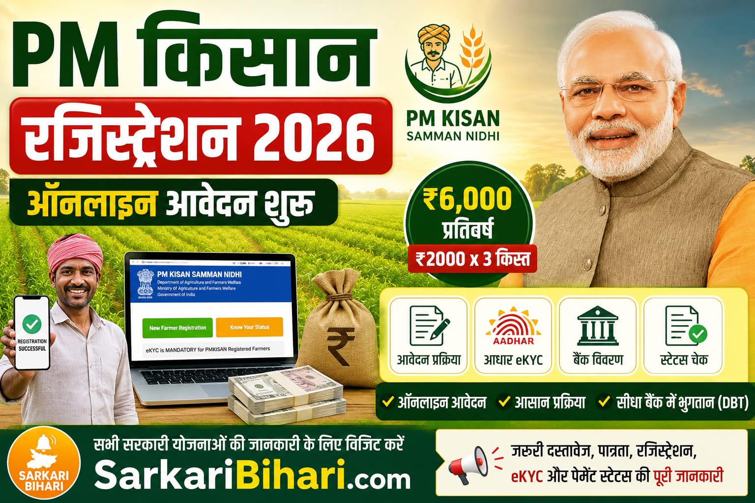 PM Kisan Registration 2026 PM Kisan Online Registration PM Kisan Apply Online PM Kisan New Farmer Registration pm kisan