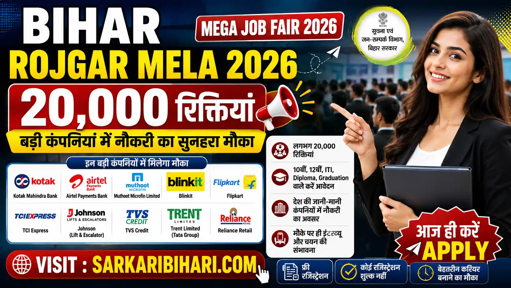 Bihar Rojgar Mela 2026 Bihar Rojgar Setu Registration Bihar Job Fair 2026 Bihar Rojgar Setu Portal