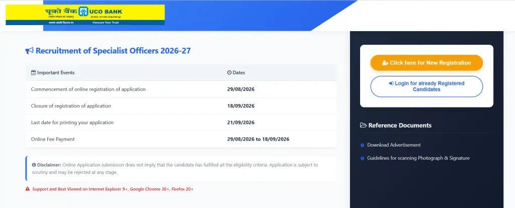 UCO Bank Specialist Officer Recruitment 2026
uco bank
UCO Bank SO Vacancy 2026
UCO Bank Specialist Cadre Officer Vacancy
uco bank vacancy 2026