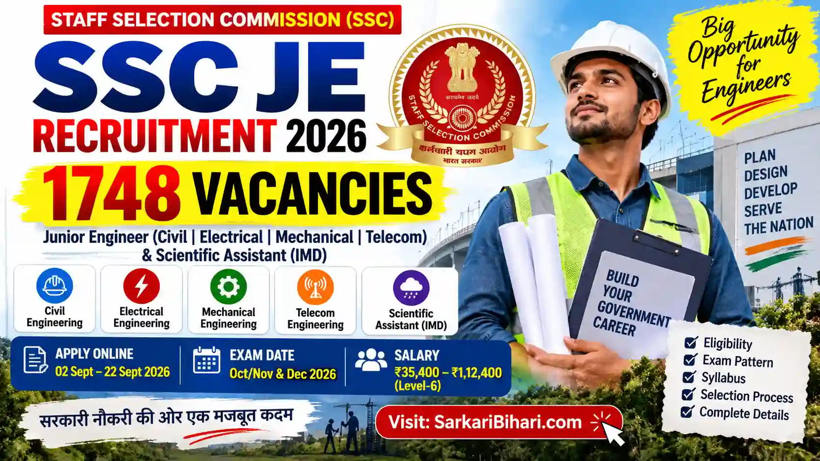 SSC JE Recruitment 2026 SSC JE Notification 2026 SSC JE Online Form 2026 SSC JE Vacancy 2026 ssc je